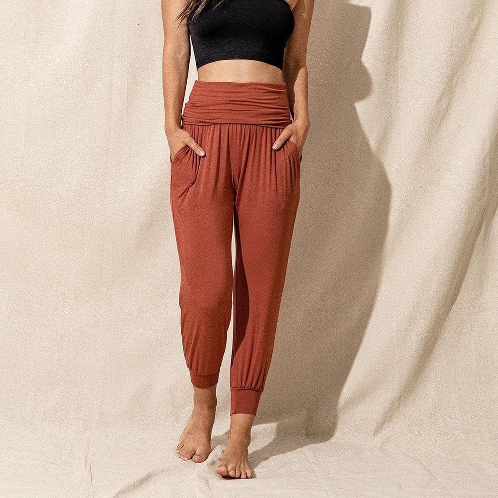 Sivana Women's Jogger Pants Size M/L Bamboo Luxe Harem Casual Lounge Stretch USA